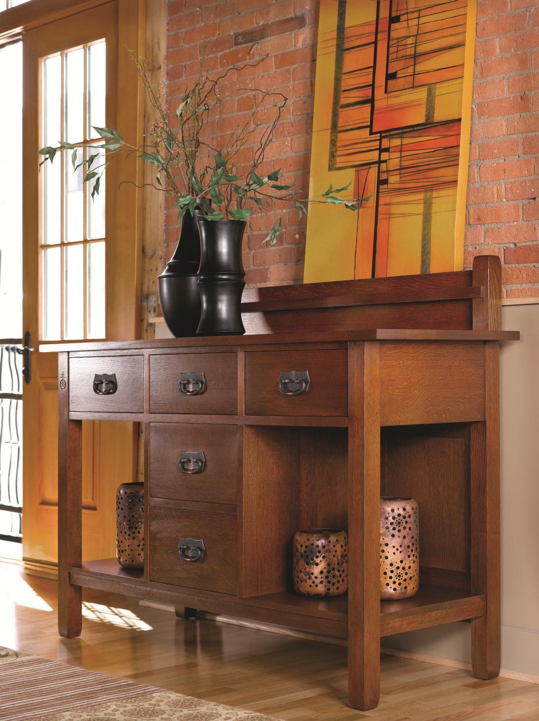 Stickley Oak Mission Classics 89 109 Roycroft 5 Drawer Sideboard